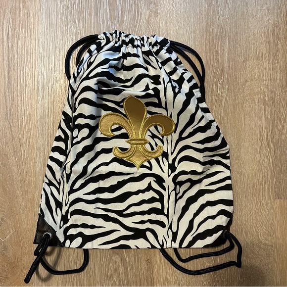 2 NEW Fleur-de-lis Drawstring Sack Bags - Picture 7 of 15